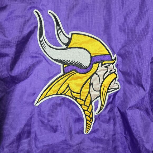 Vintage Minnesota Vikings NFL G-iii Jacket Men's Large Purple Hooded Insulated - Picture 14 of 16